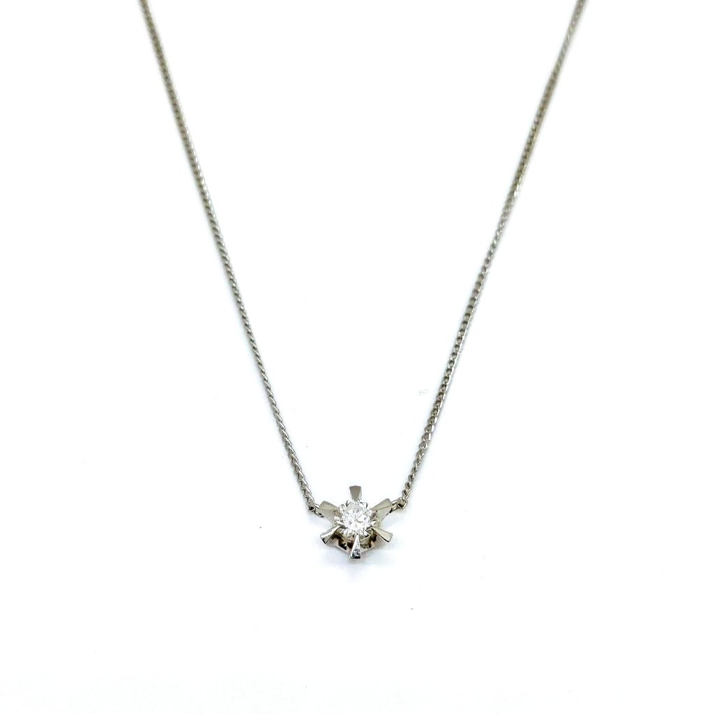 Jewelry Necklace Diamond 0.28ct Platinum 3127259